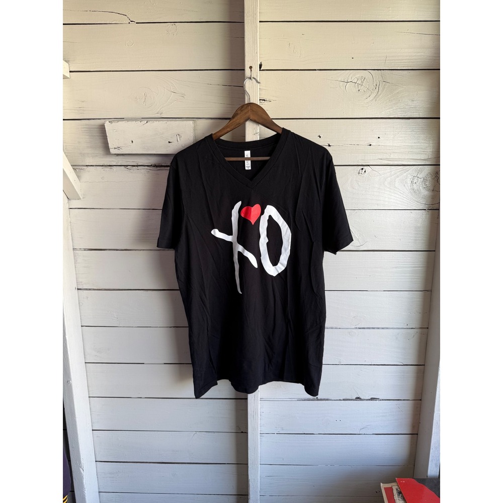 The Weeknd XO Official Logo T-Shirt Black V-Neck Bella Canvas Graphic Tee XL